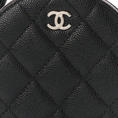 Chanel Caviar Quilted Round Top Handle Jewelry Case With Chain Black 9 of 13