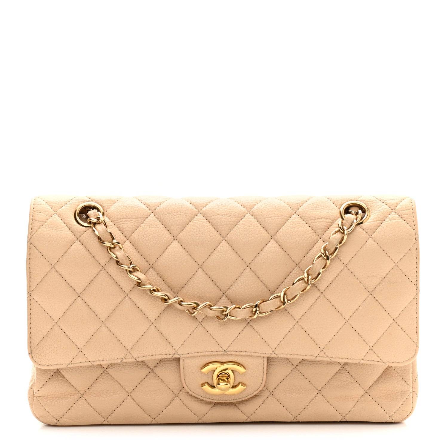 Chanel Caviar Quilted Medium Double Flap Beige Clair 1 of 14