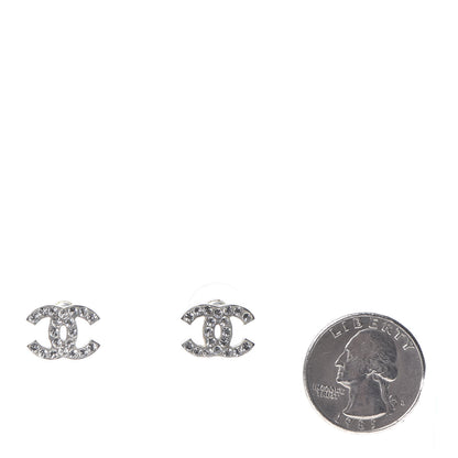 Chanel Crystal CC Earrings Silver 2 of 5