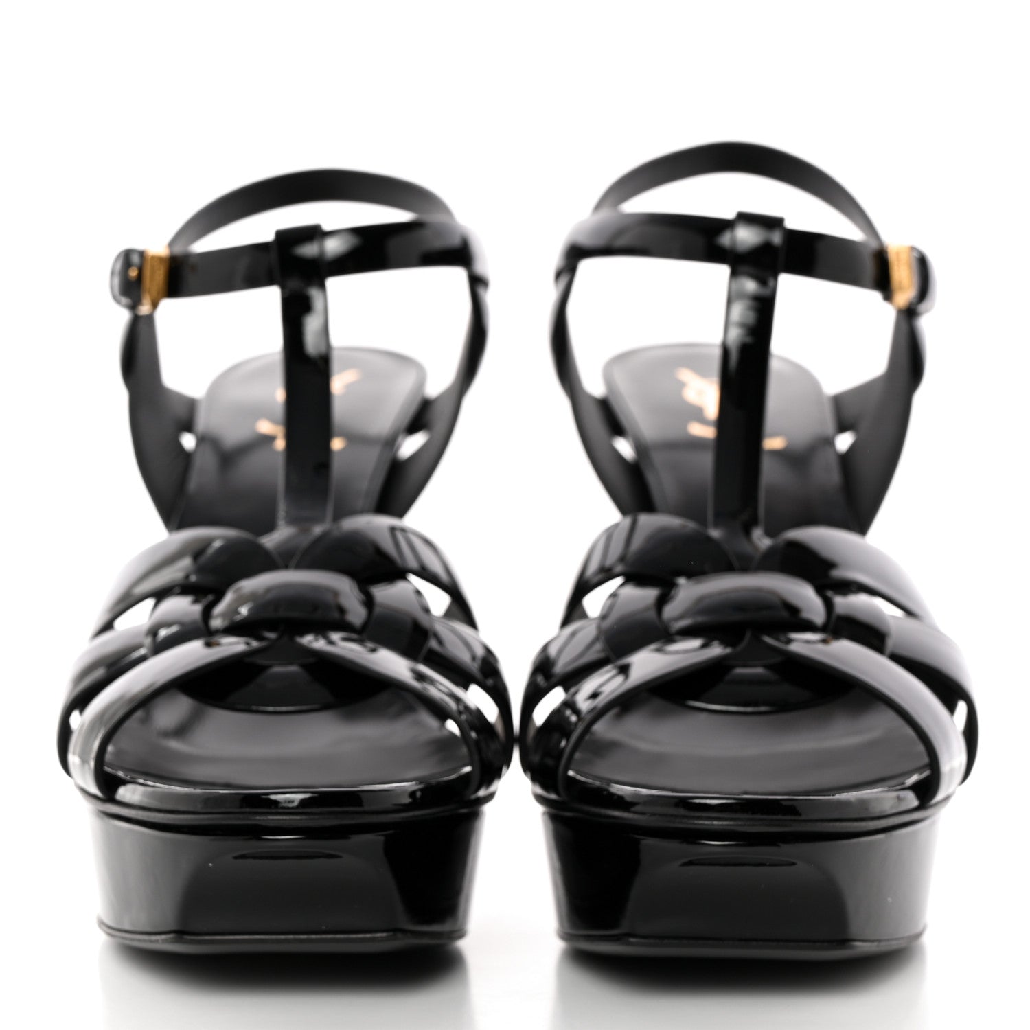 Saint Laurent Patent Tribute 105 Platform Sandals 41 Black 2 of 10
