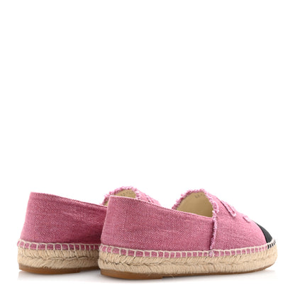 Chanel Linen CC Espadrilles 36 Pink Black 5 of 10