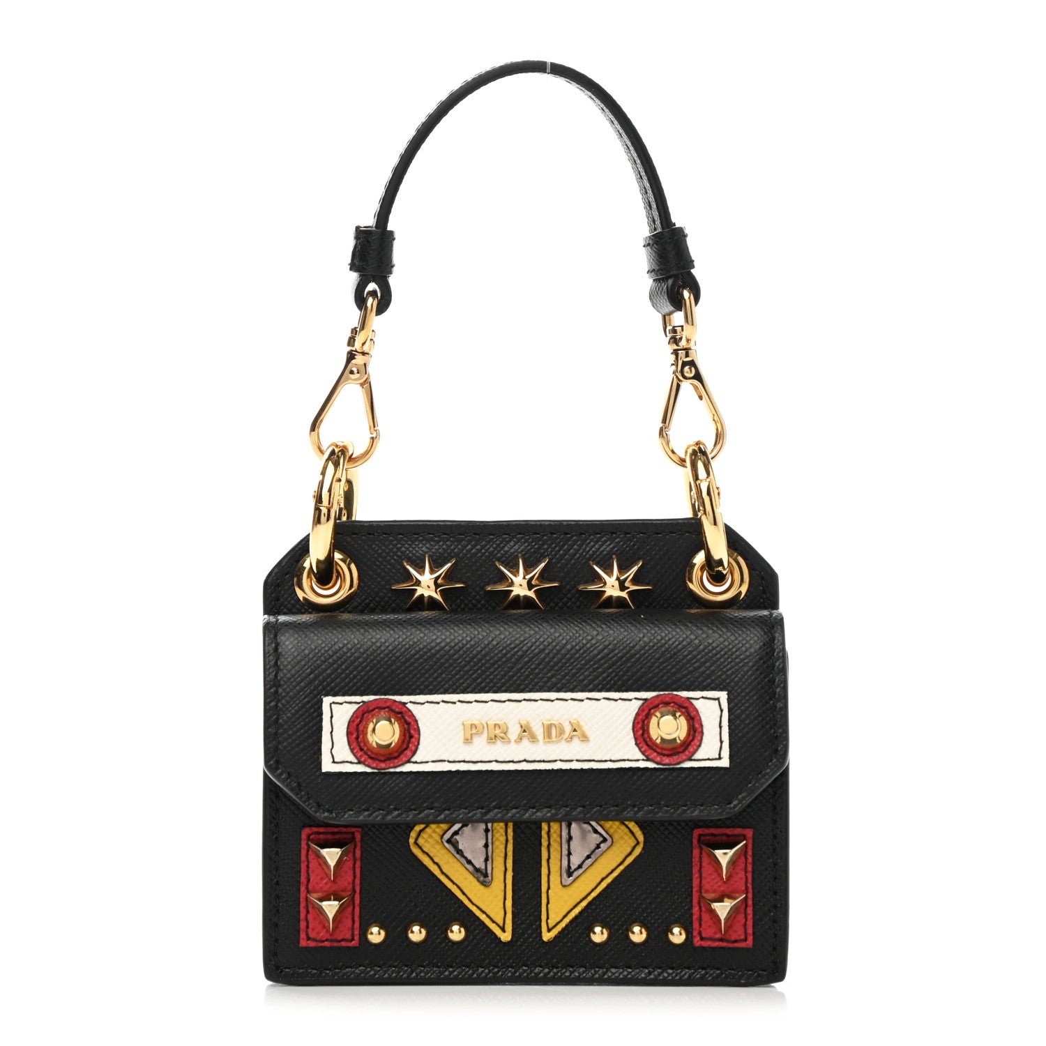 Prada Saffiano Robot Card Holder Black 1 of 7