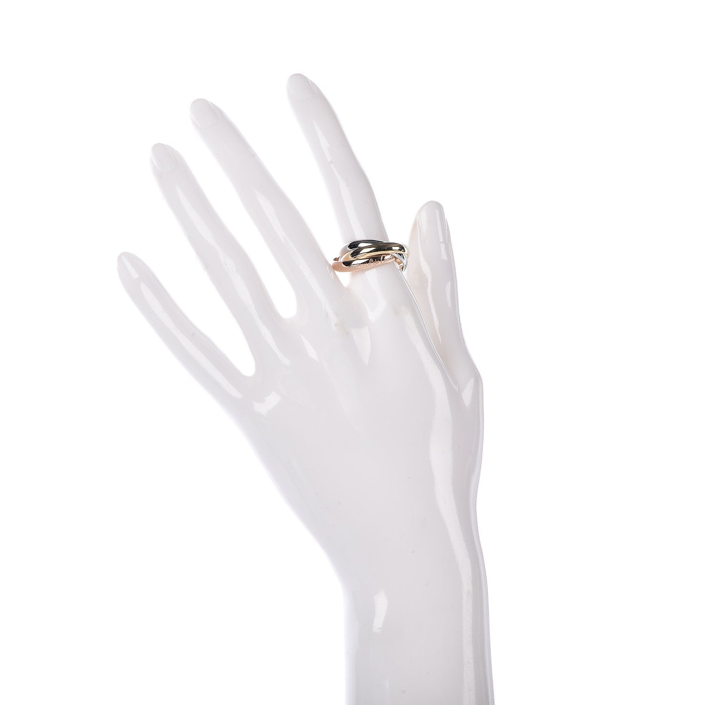 18K Pink Yellow White Gold Classic Les Must De Trinity Ring 56 7.5