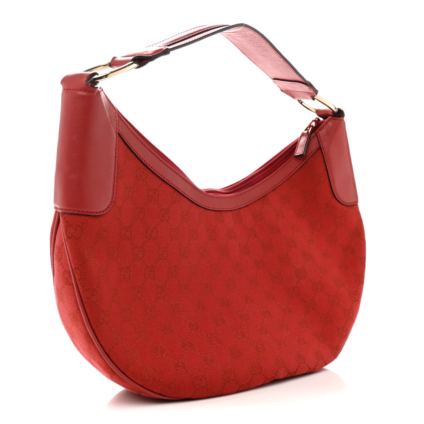 Monogram Half Moon Hobo Red