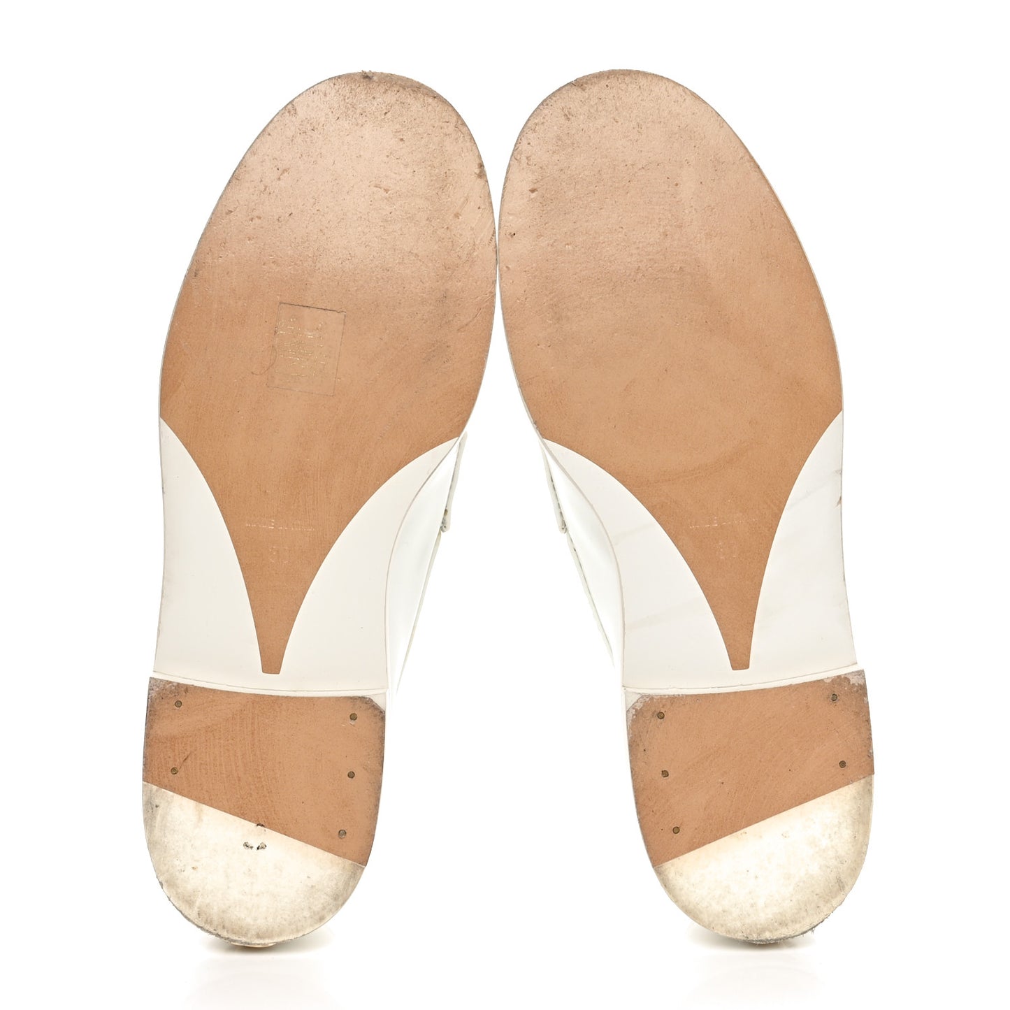 Shiny Calfskin Logo Loafers 38 White