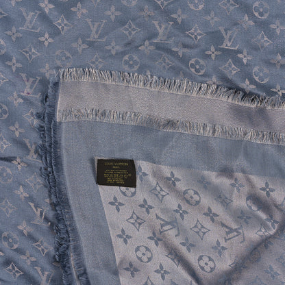 Louis Vuitton Silk Lurex Wool Monogram Shine Shawl Charcoal Grey 3 of 3