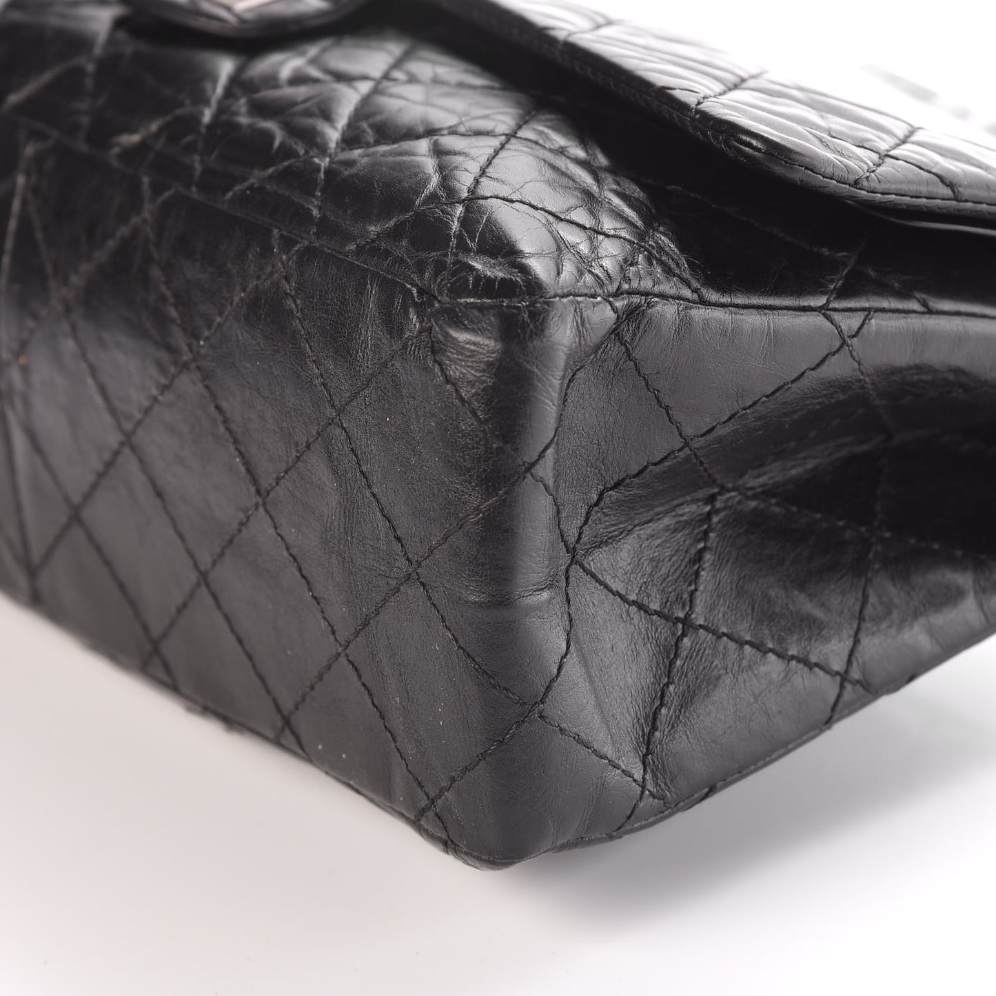 Aged Calfskin Quilted 2.55 Reissue 226 Flap Black