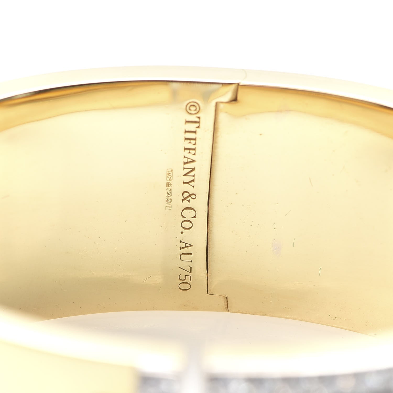 Tiffany 18K Yellow Gold Diamond Out of Retirement Wide Cuff Bracelet 4 of 5