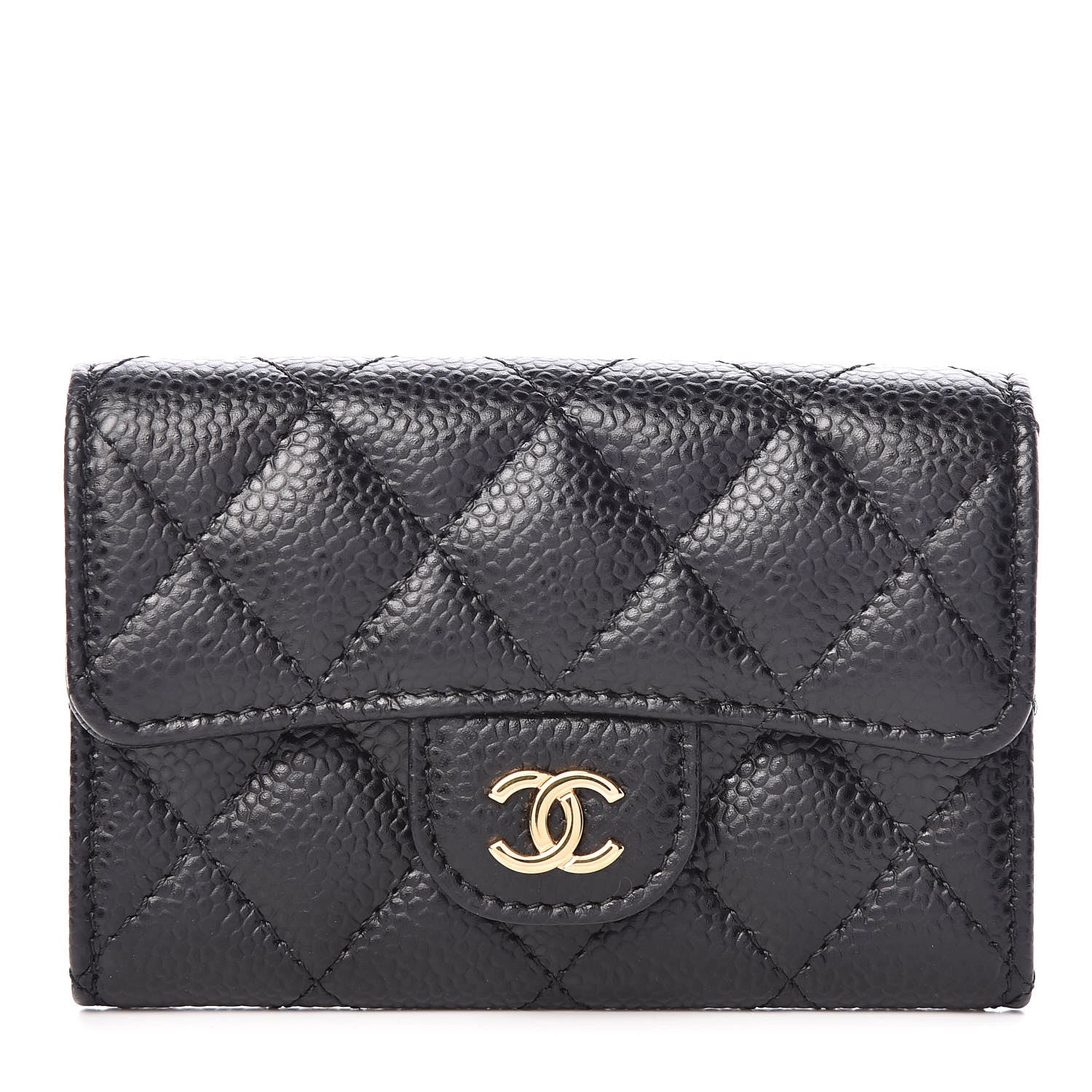 Chanel Caviar Quilted Flap Card Holder Black 1 of 9