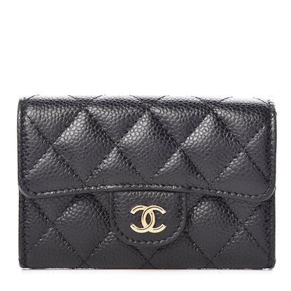 Chanel Caviar Quilted Flap Card Holder Black 1 of 9