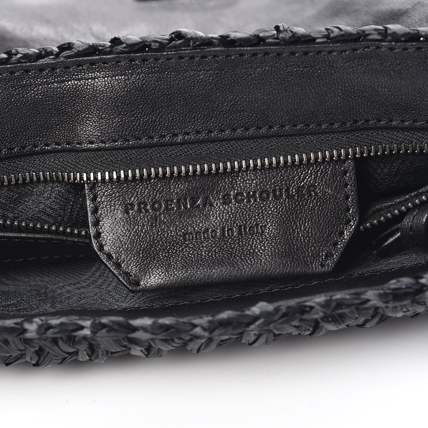 Lambskin Raffia PS1 Pochette Clutch Black