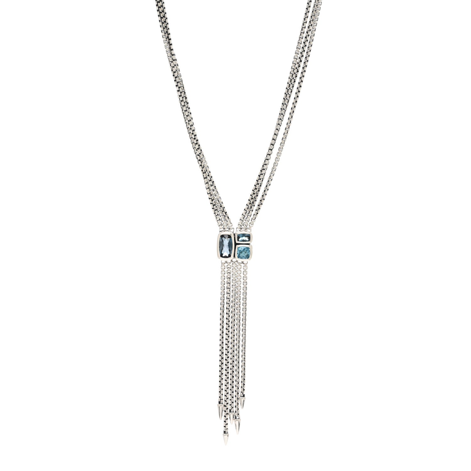 David Yurman Sterling Silver Blue Topaz Confetti Drop Necklace 1 of 4