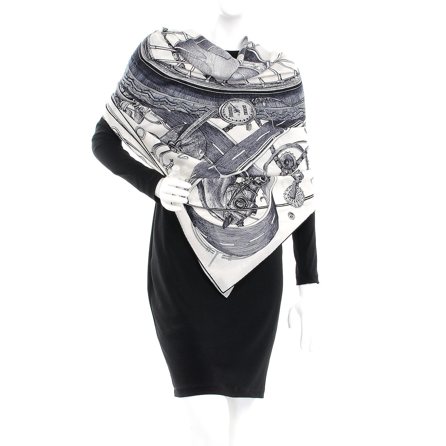 Hermes Wool Silk Route 24 Scarf 140 2 of 8