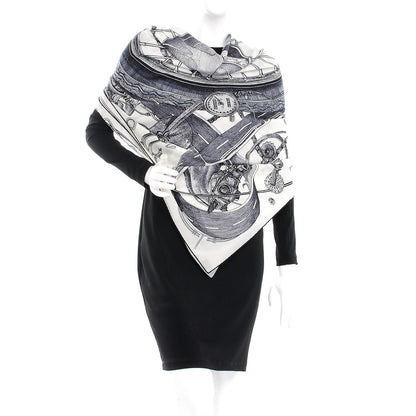 Hermes Wool Silk Route 24 Scarf 140 2 of 8