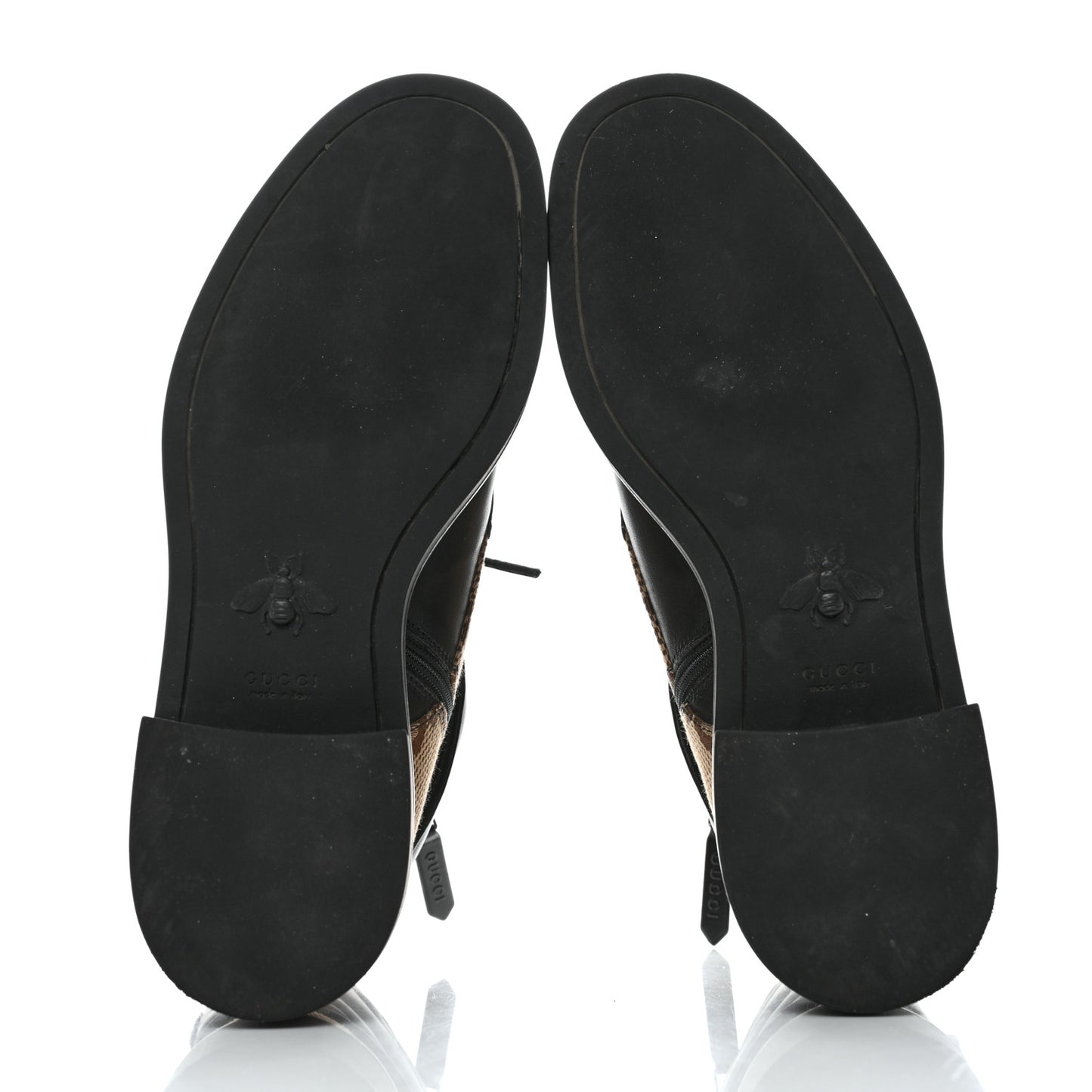 Flores Calfskin Monogram Maxi GG Nappa Matelasse Double G 40mm Ankle Boots 36.5 Black Camel Ebony