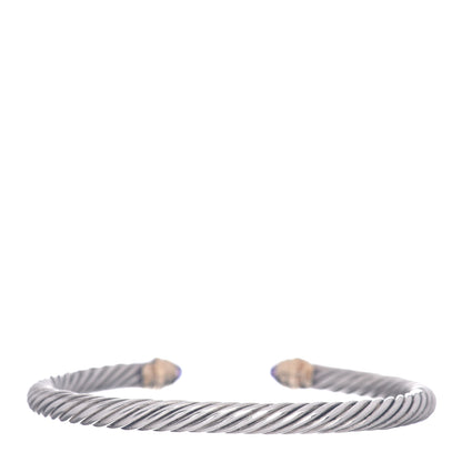 David Yurman Sterling Silver 14K Yellow Gold Amethyst 5mm Cable Classics Petite Color Bracelet 3 of 4