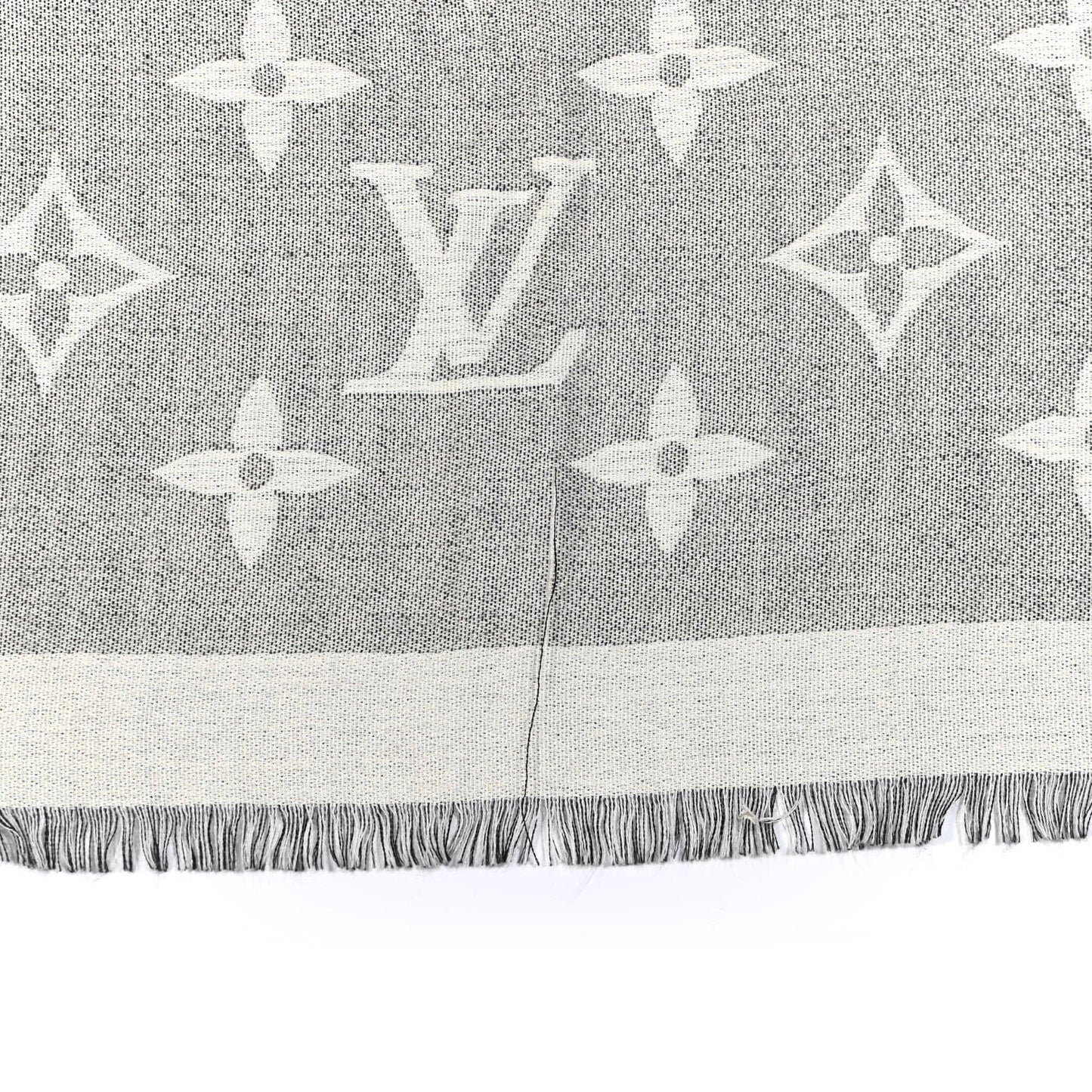 Cashmere Silk Monogram Giant Shawl Black