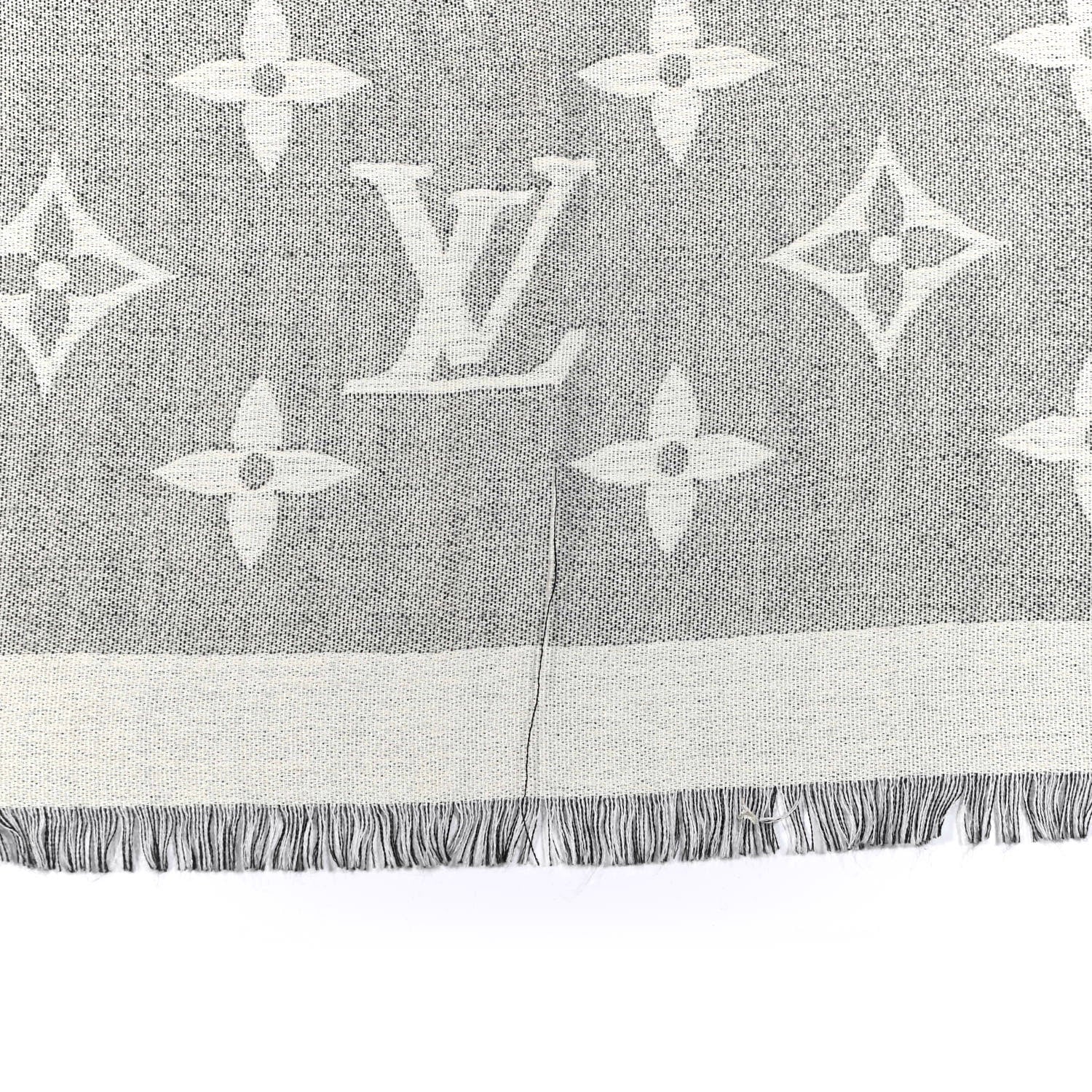 Louis Vuitton Cashmere Silk Monogram Giant Shawl Black 4 of 5