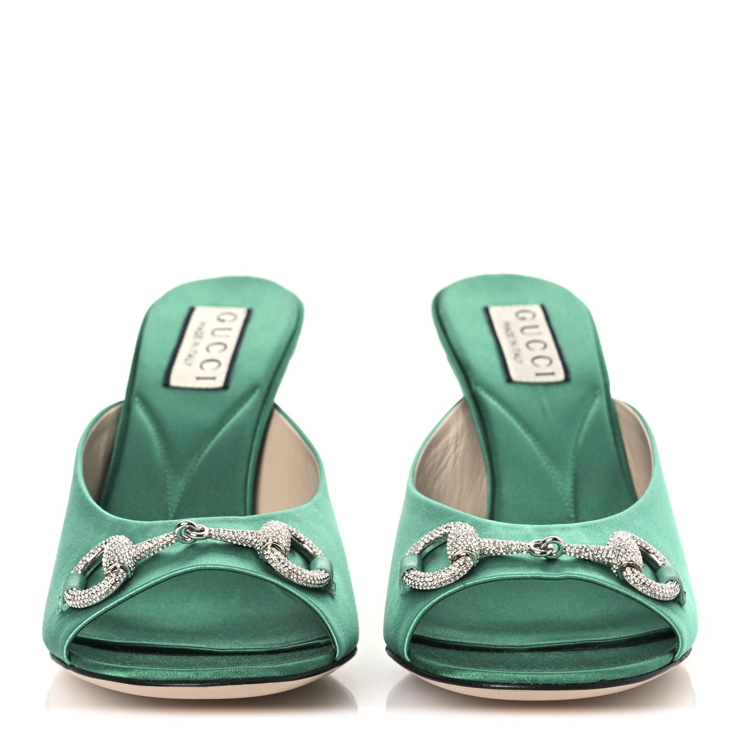 Raso Seta Malaga Kid Crystal Horsebit Sandals 37 Jade Caribbean Green