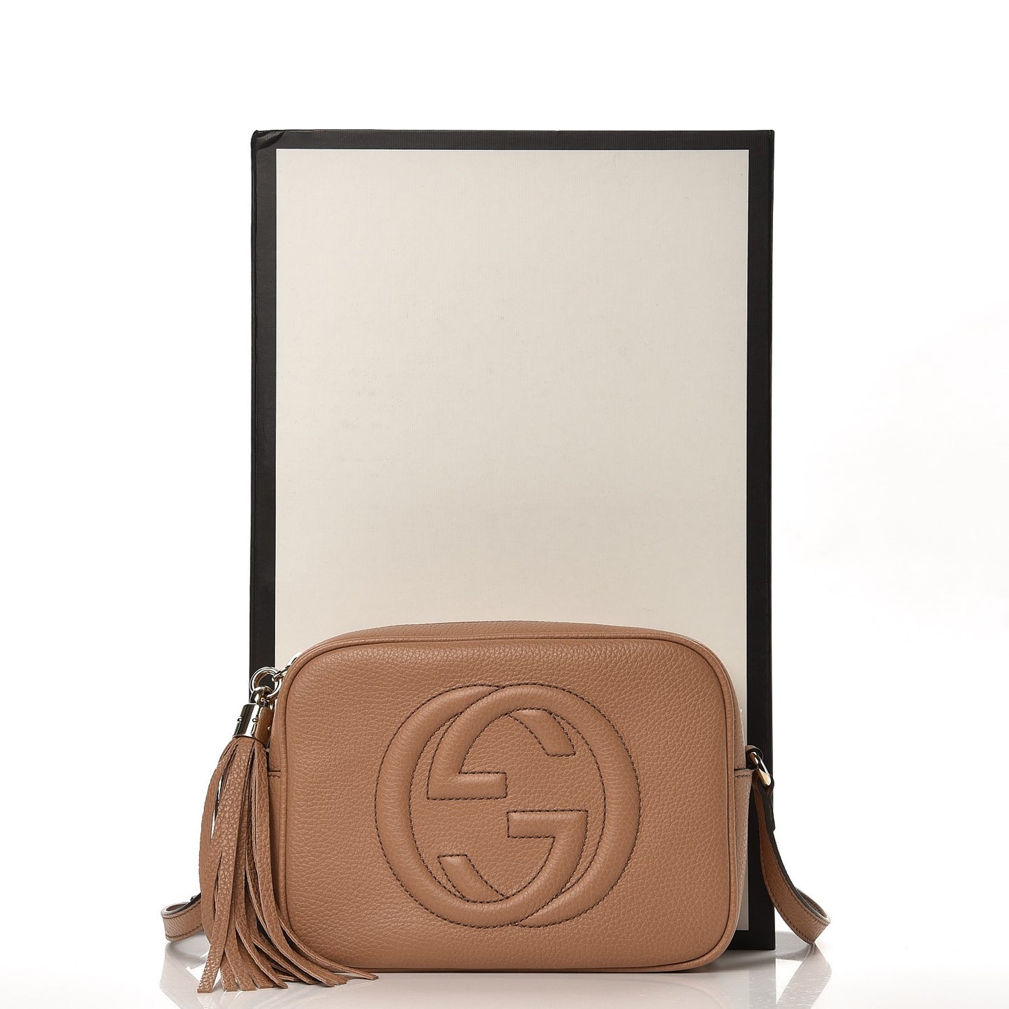 Pebbled Calfskin Small Soho Disco Bag Rose Beige