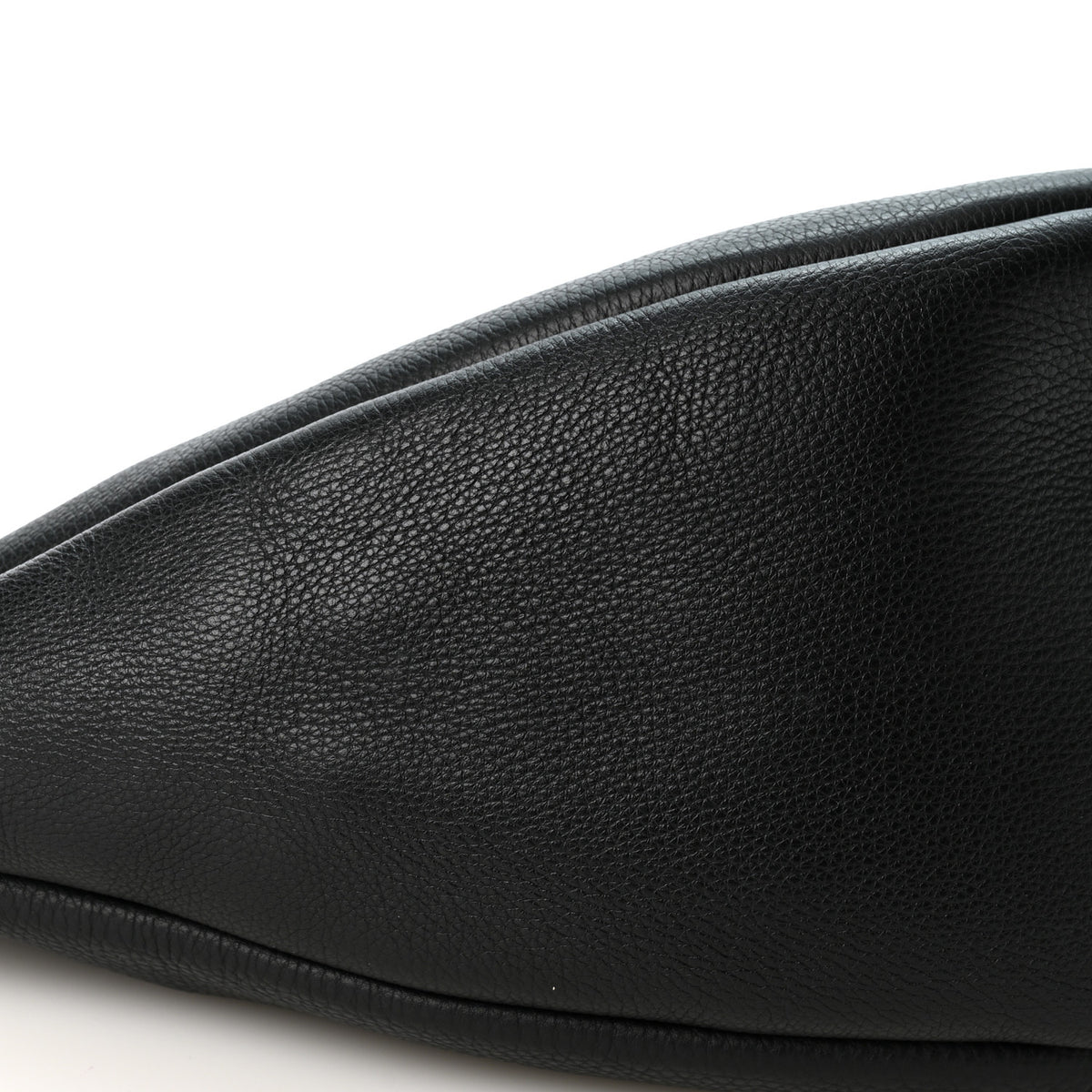 Grained Calfskin Large Slouchy Banana Bag Black