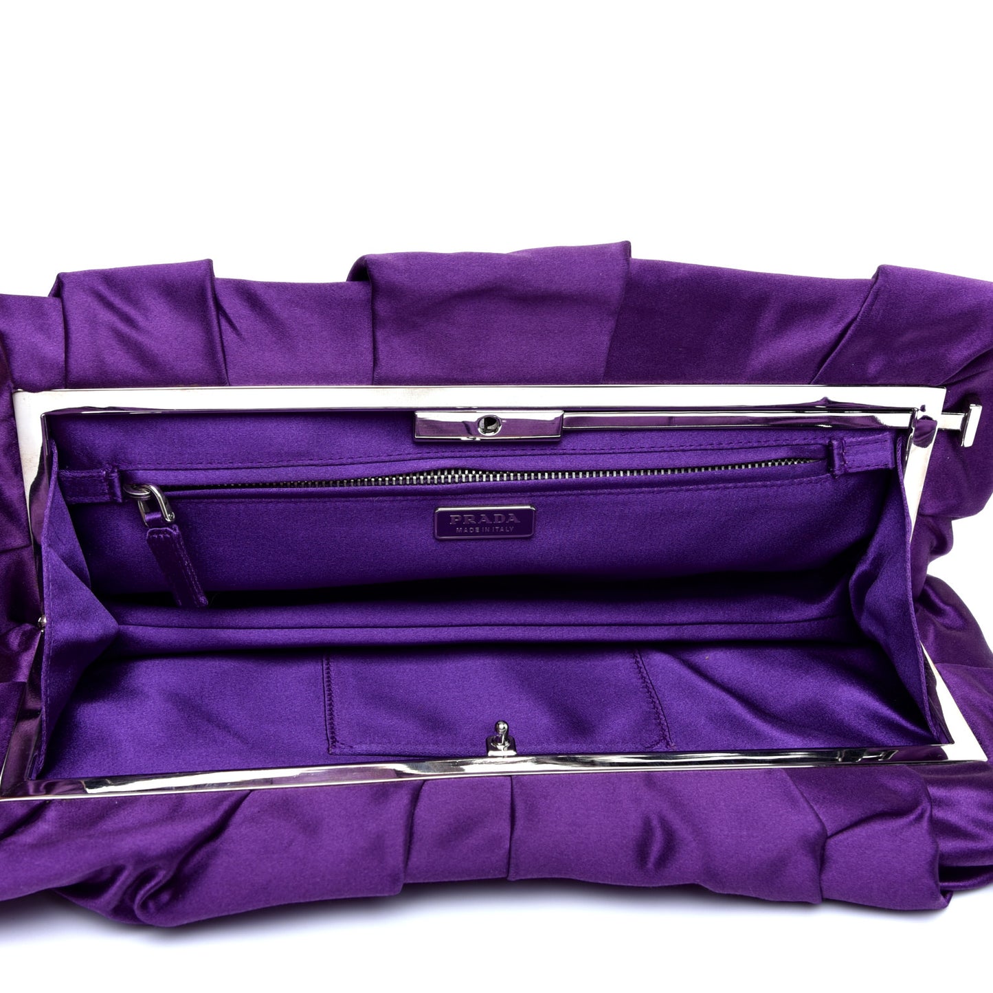 Satin Pochette Clutch Viola