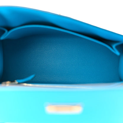 Hermes Epsom Kelly Sellier 25 Bleu Frida 5 of 11