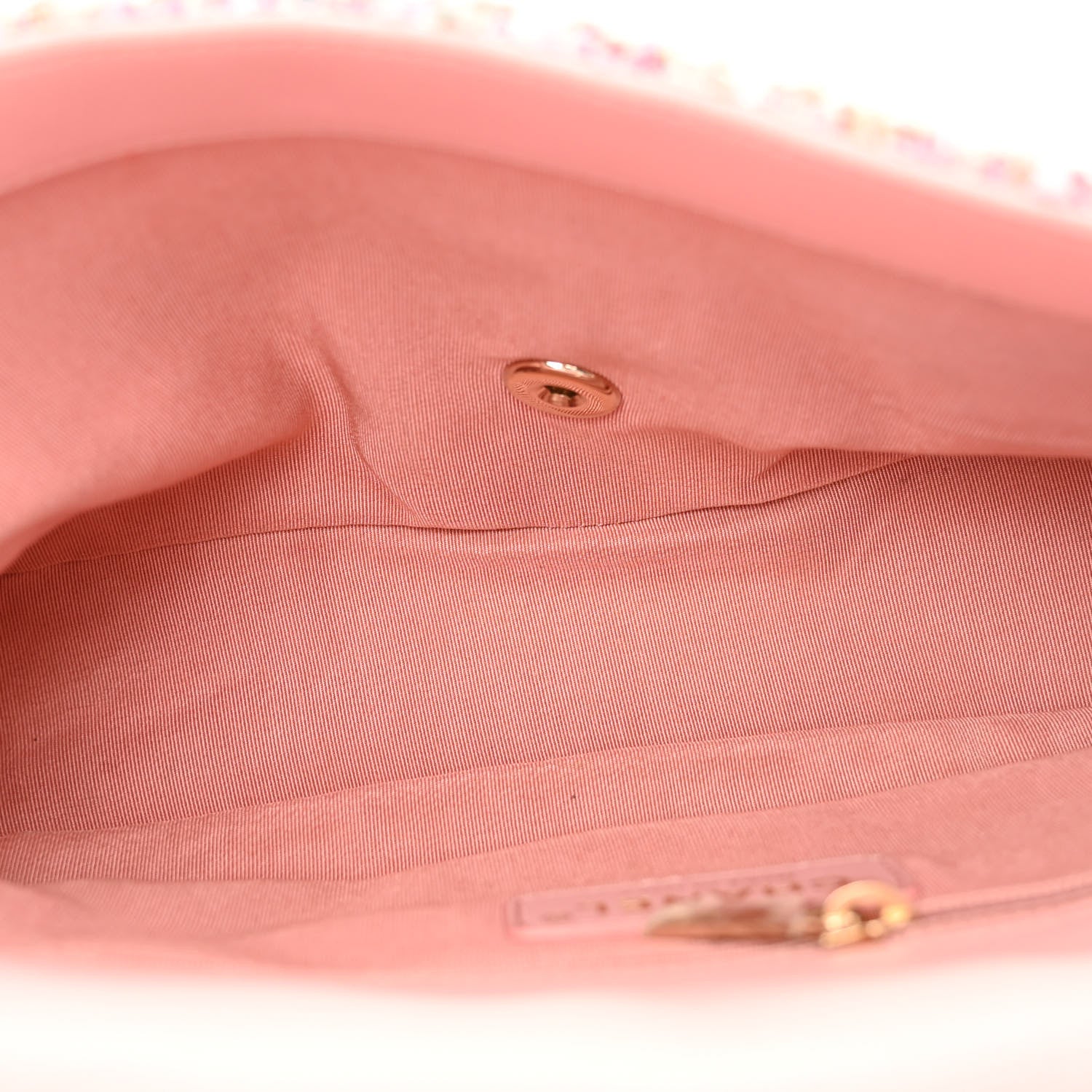 Chanel Tweed Mini Pearl Handle Flap Pink Beige Orange Ecru 5 of 10