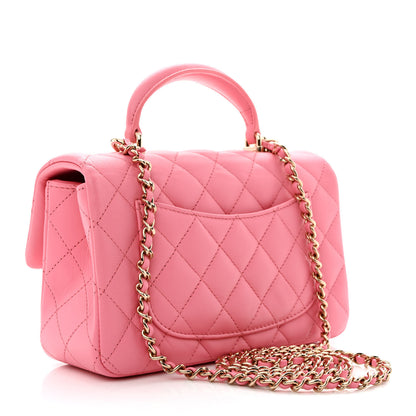 Chanel Caviar Quilted Mini Top Handle Rectangular Flap Pink 3 of 11