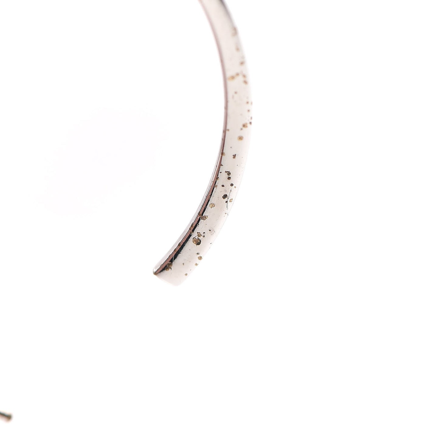 Crystal Logo Hoop Earrings Silver