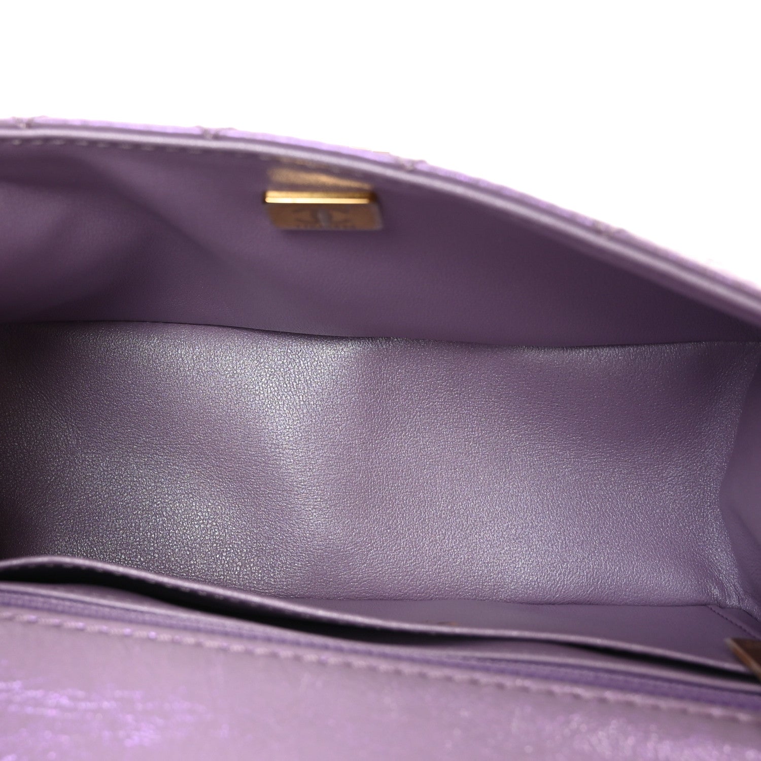 Chanel Glittered Aged Calfskin Quilted Mini 2.55 Reissue Flap Lilac 5 of 10