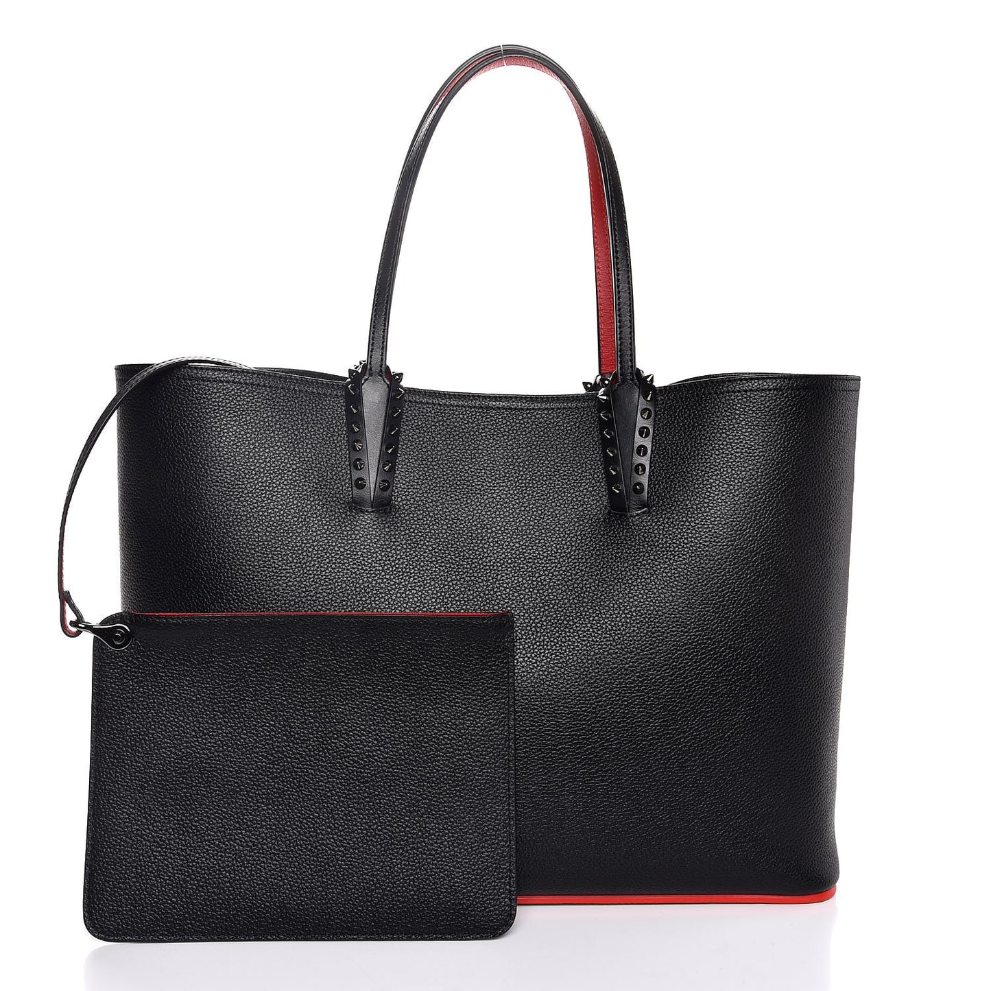 Calfskin Spikes East West Cabata Tote Black