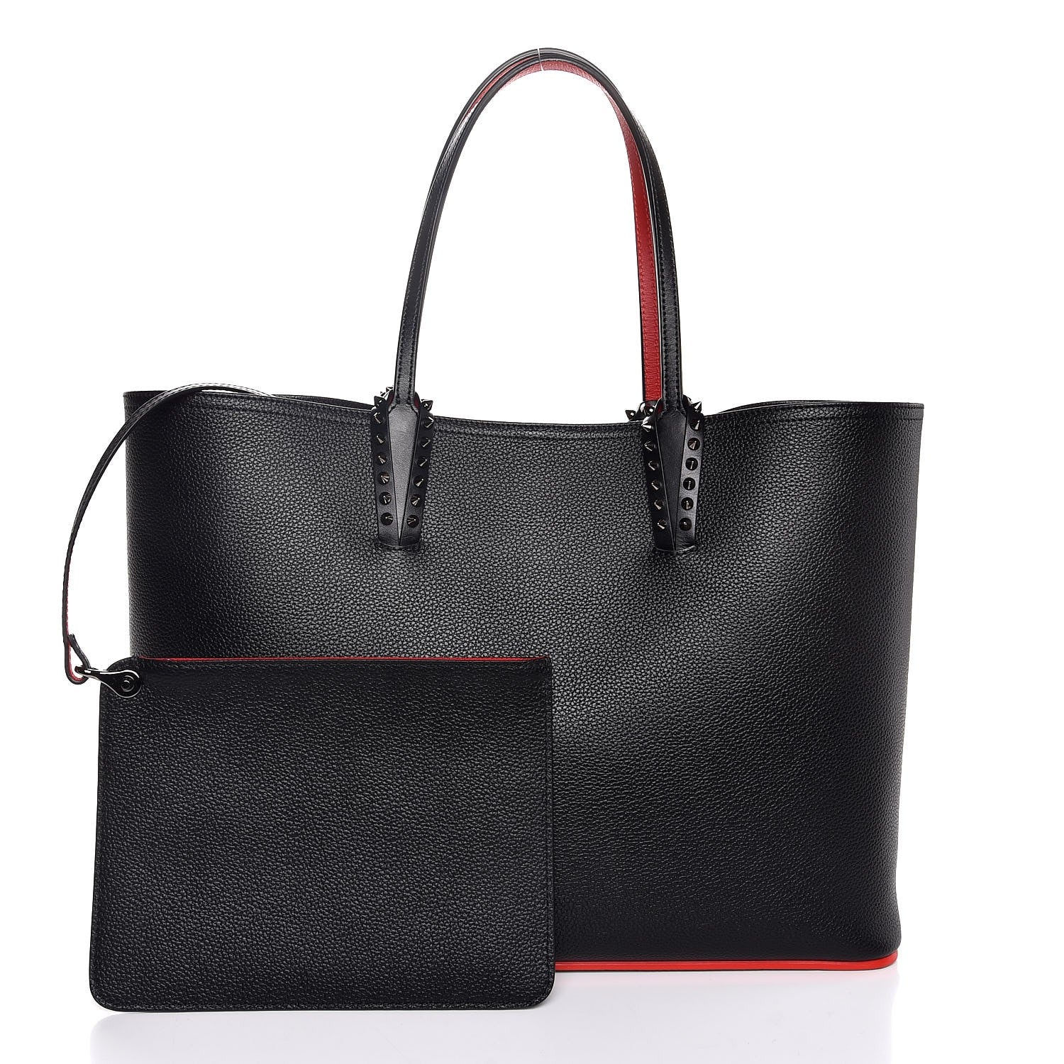 Christian Louboutin Calfskin Spikes East West Cabata Tote Black 1 of 7