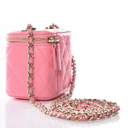 Chanel Lambskin Quilted Trendy Mini Vanity Case With Chain Pale Pink 2 of 12