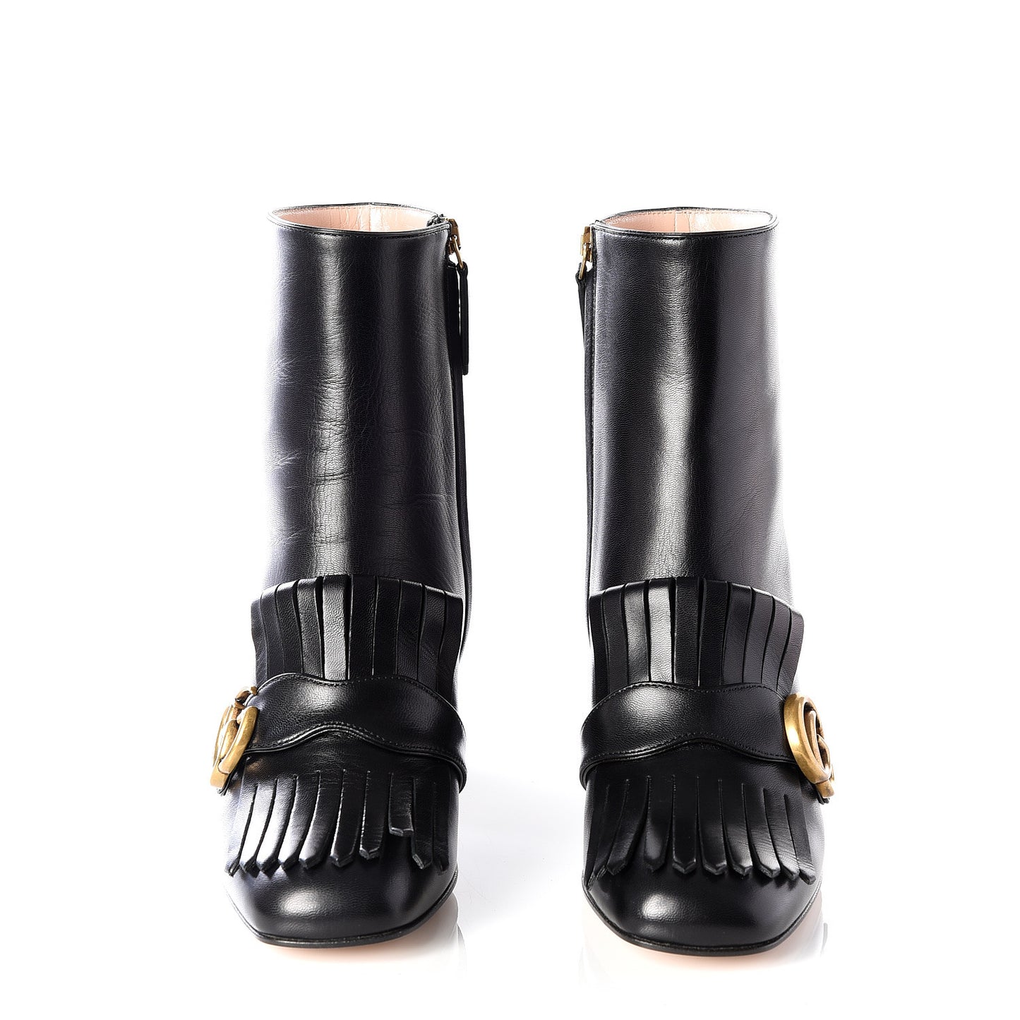 Malaga Kid GG Marmont Fringe 75mm Ankle Boots 36 Black
