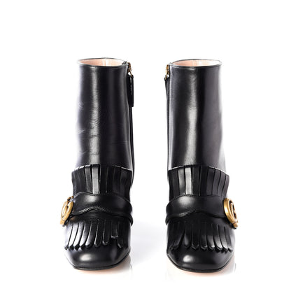 Gucci Malaga Kid GG Marmont Fringe 75mm Ankle Boots 36 Black 3 of 11
