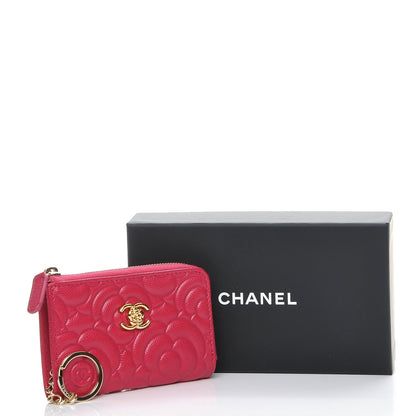 Chanel Caviar Camellia Embossed Key Holder Case Fuchsia 8 of 8