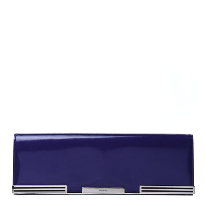 Gucci Patent Sigrid Clutch Blue 1 of 4