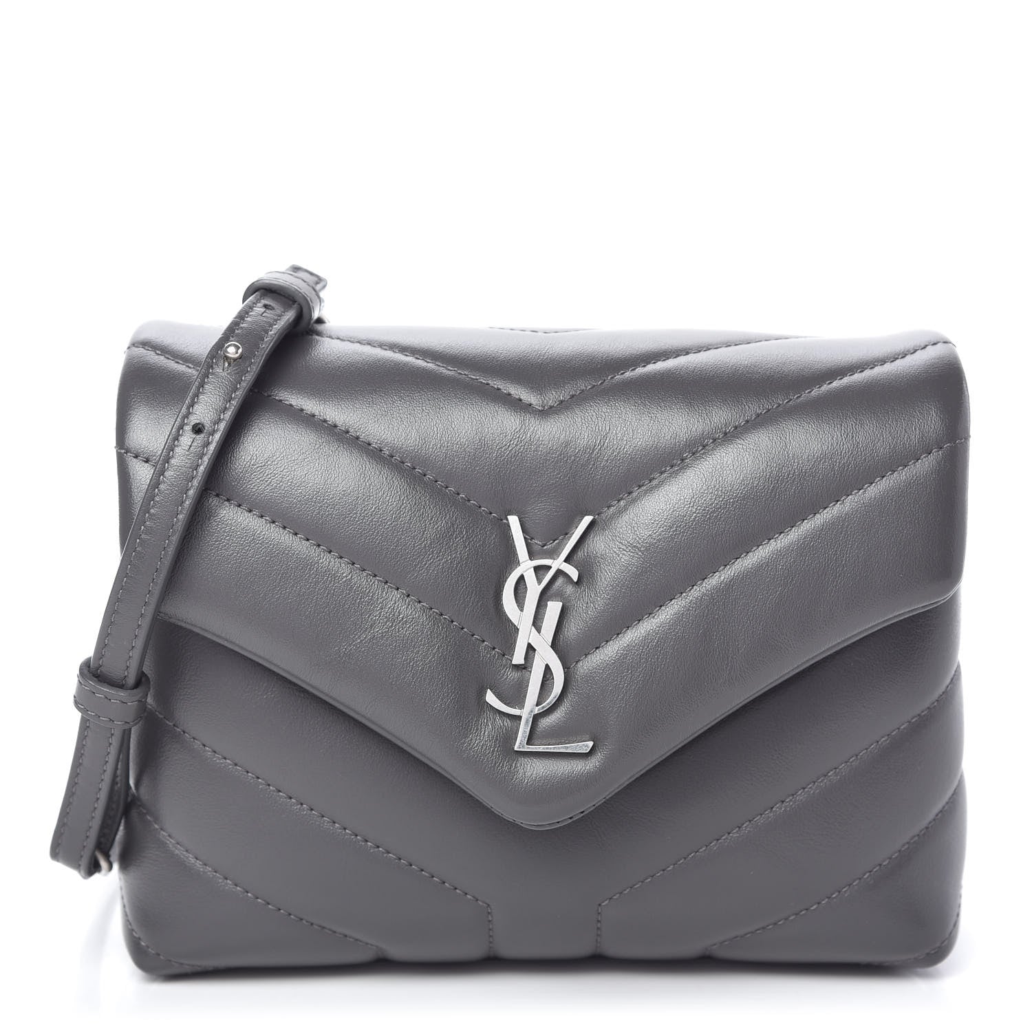 Saint Laurent Calfskin Y Quilted Monogram Toy Loulou Crossbody Bag Storm 1 of 10