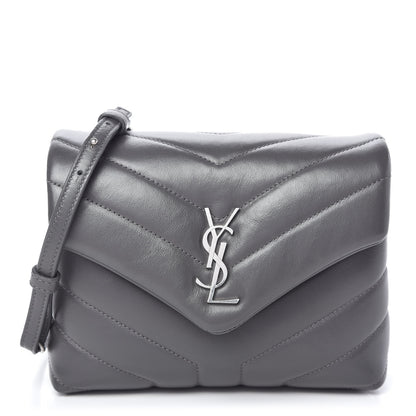 Saint Laurent Calfskin Y Quilted Monogram Toy Loulou Crossbody Bag Storm 1 of 10