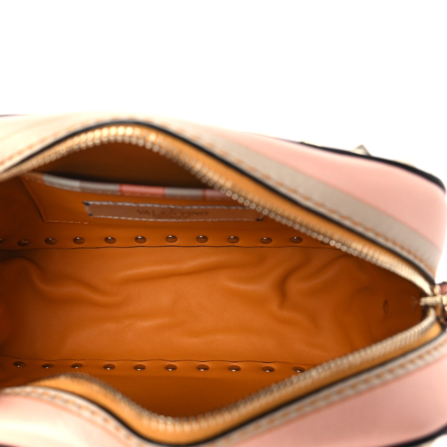 Vitello Native Couture 1975 Rockstud Camera Crossbody Bag Orange Multicolor