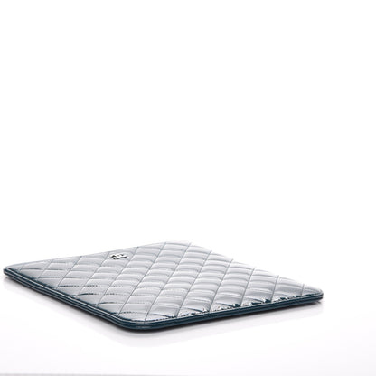 Chanel Patent Quilted iPad Case Blue 4 of 9