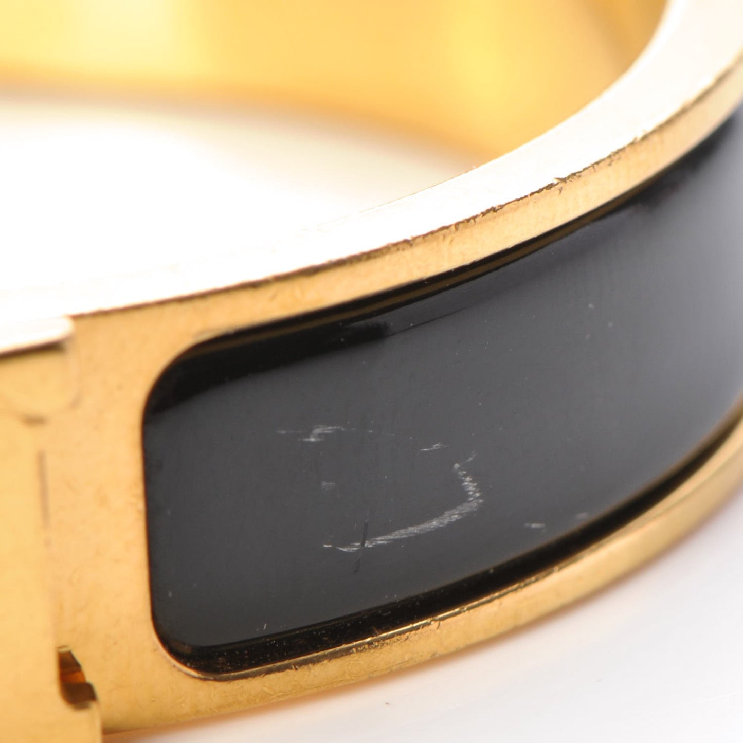 Enamel Narrow Clic Clac H Bracelet PM Black
