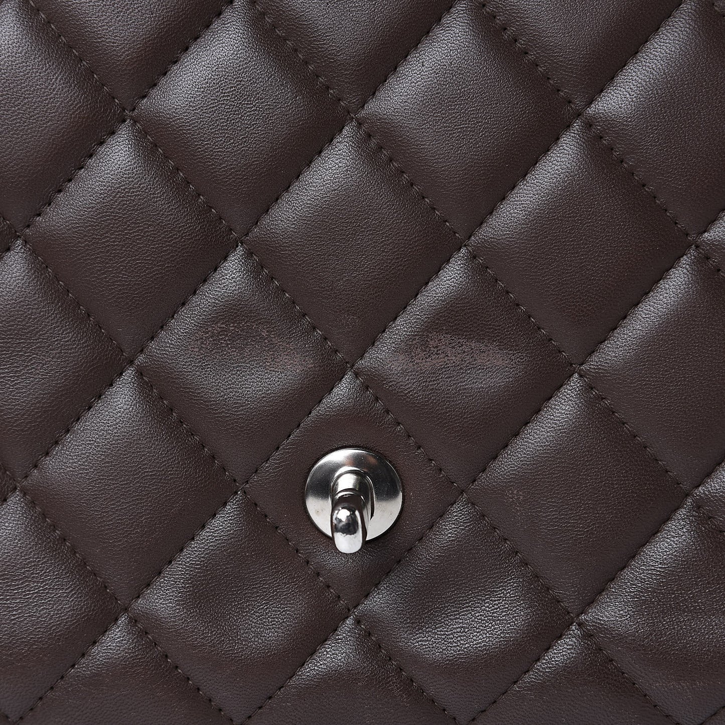 Lambskin Quilted Maxi Single Flap Brown