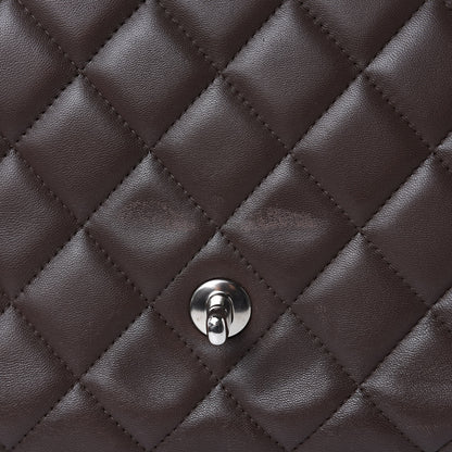 Chanel Lambskin Quilted Maxi Single Flap Brown 16 of 16