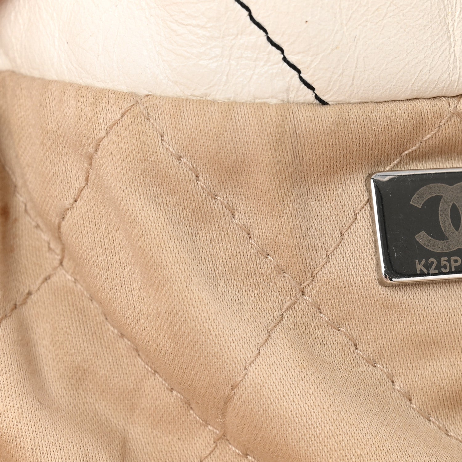 Chanel Shiny Calfskin Quilted Small Chanel 22 White Black 8 of 15