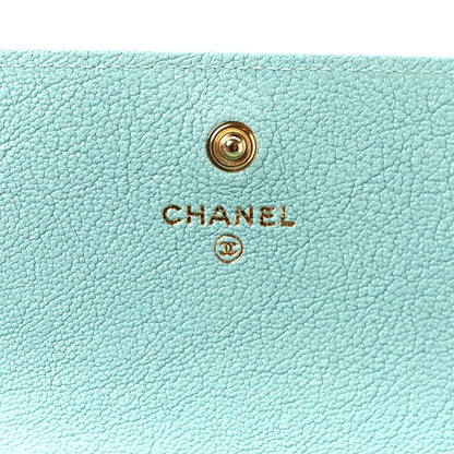 Chanel Caviar Quilted Large Boy Gusset Flap Wallet Light Blue 6 of 7