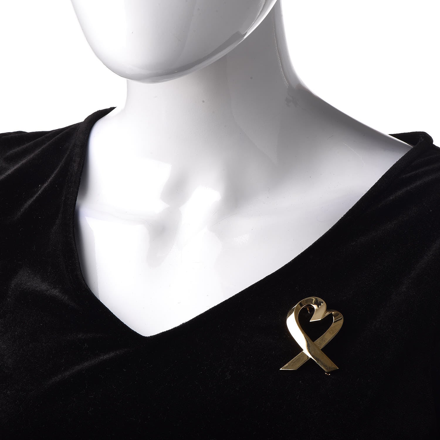 Tiffany 18K Yellow Gold Paloma Picasso Loving Heart Pin Brooch 2 of 4