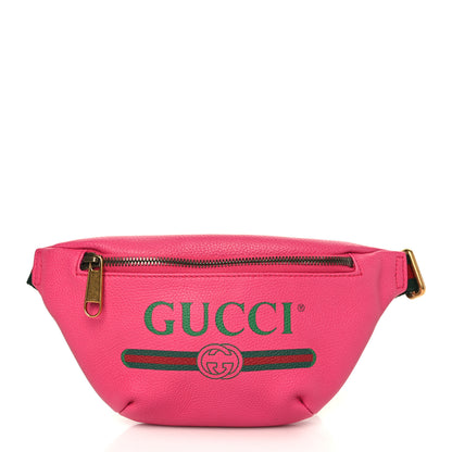 Gucci Grained Calfskin Small Logo Belt Bag Box Pink Green 1 of 9