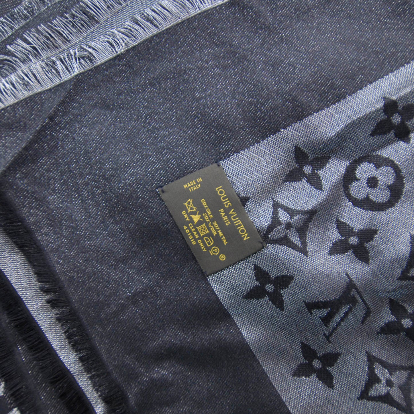 Monogram Lurex Shawl Black